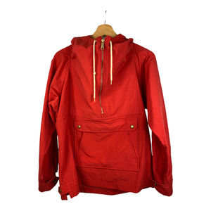 Pendleton Womens Vintage Red Rain Jacket Pullover Windbreaker 1/2 Zip size Small